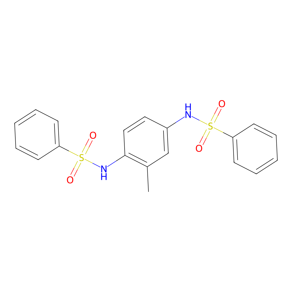 N,N'-(2-Methyl-1,4-phenylene)bis(benzenesulfonamide) molecular structure, CAS 200348-81-8