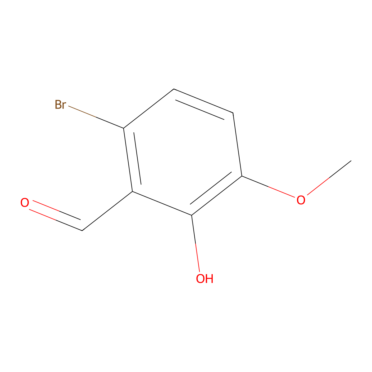 6-Bromo-2-hydroxy-3-methoxybenzaldehyde molecular structure, CAS 20035-41-0