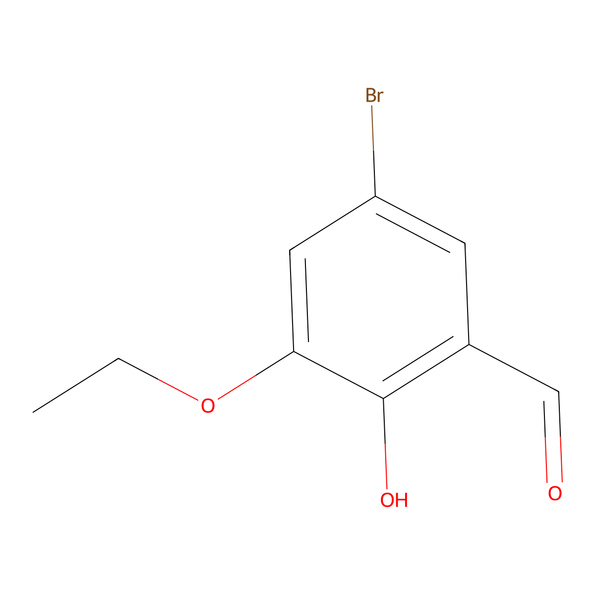 5-Bromo-3-ethoxy-2-hydroxybenzaldehyde molecular structure, CAS 20035-44-3