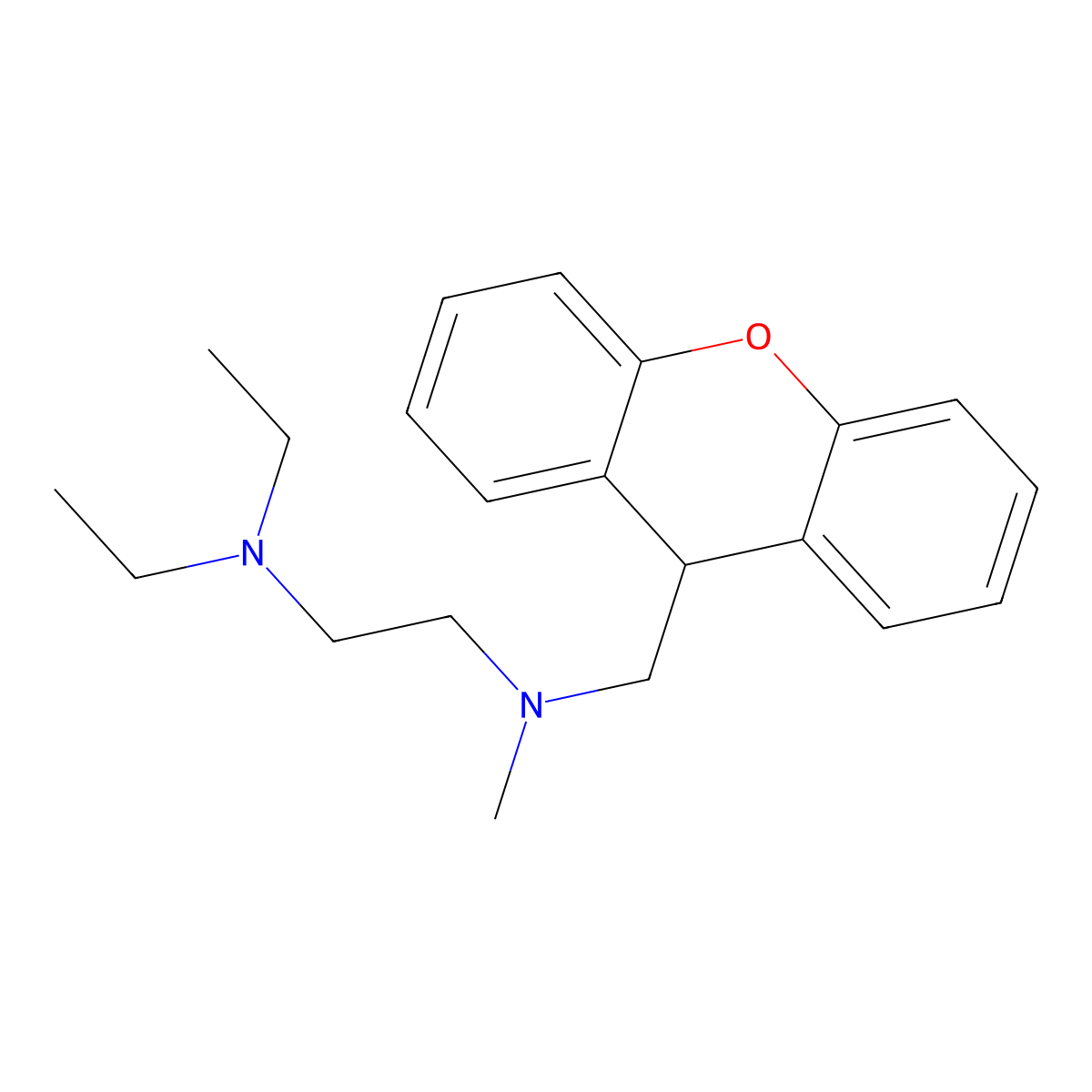 N1,N1-Diethyl-N2-methyl-N2-(9H-xanthen-9-ylmethyl)-1,2-ethanediamine molecular structure, CAS 200350-16-9