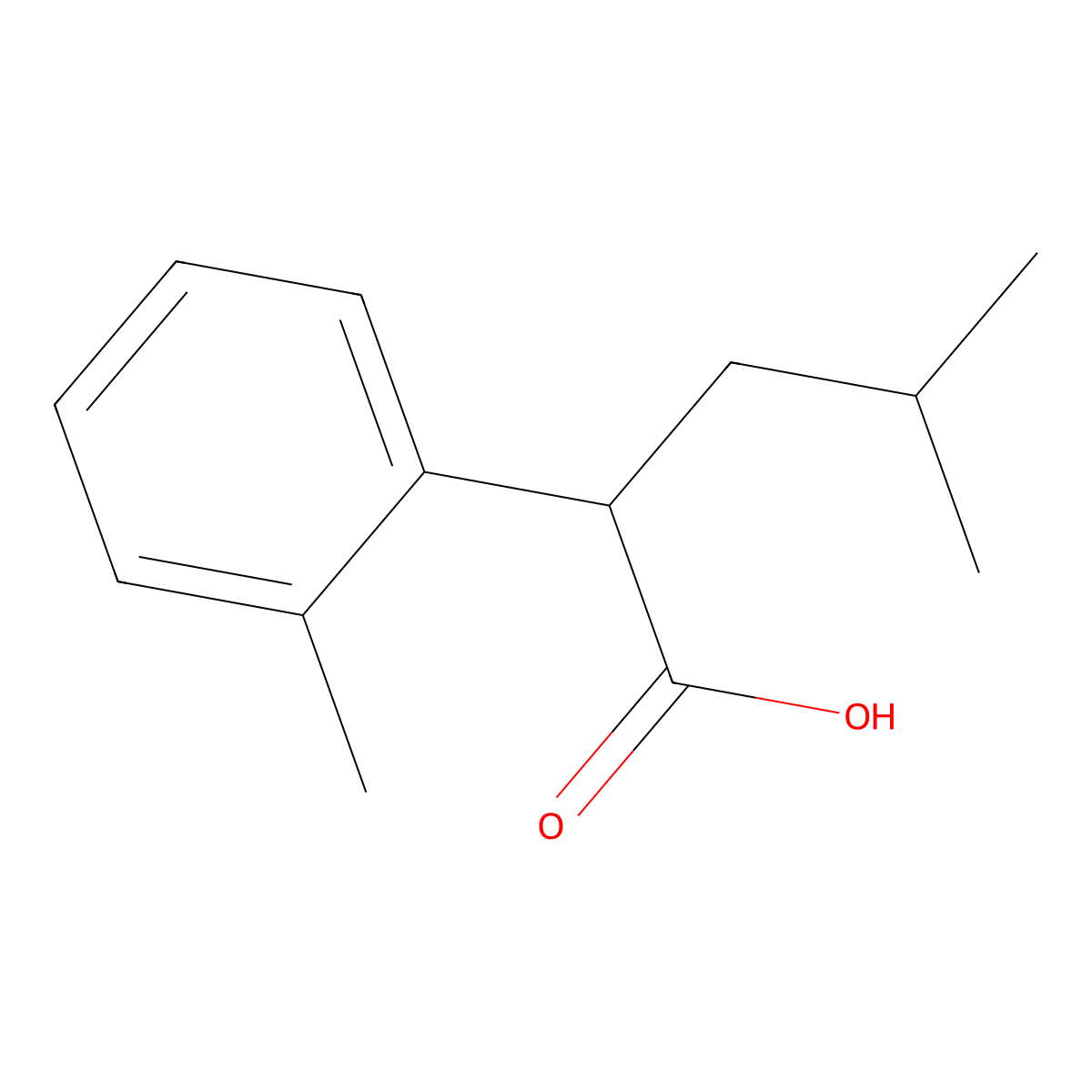 4-methyl-2-(2-methylphenyl)pentanoic Acid molecular structure, CAS 200350-20-5