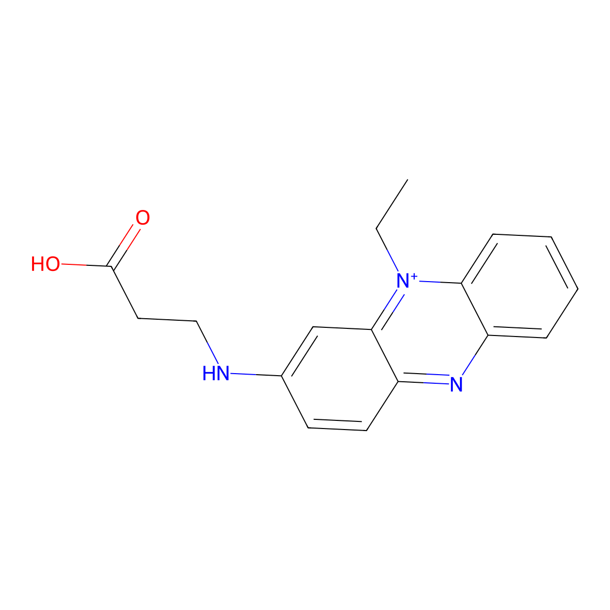 3-[(2-Carboxyethyl)amino]-5-ethylphenazinium molecular structure, CAS 200350-81-8