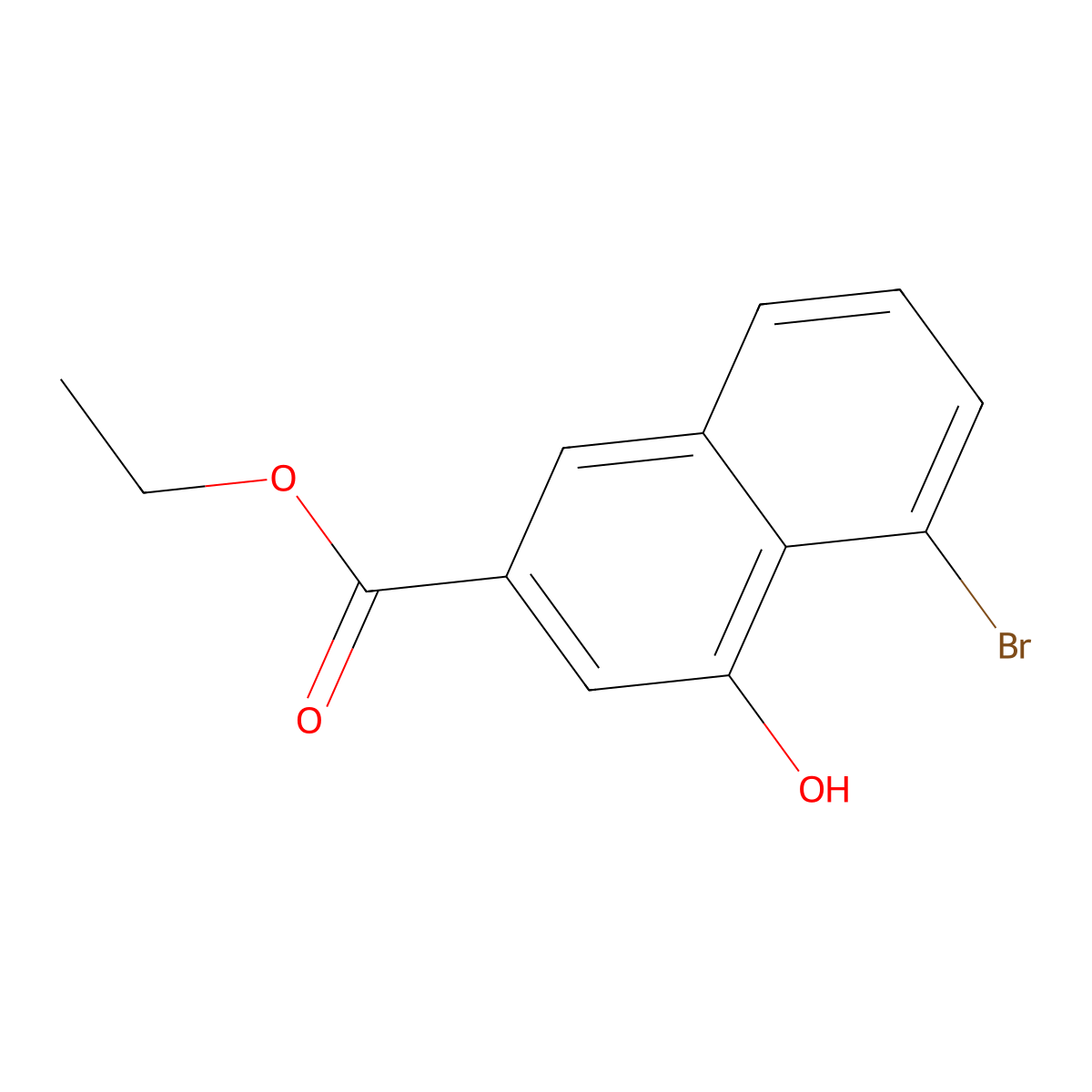 2-Naphthalenecarboxylic acid, 5-bromo-4-hydroxy-, ethyl ester molecular structure, CAS 200351-75-3