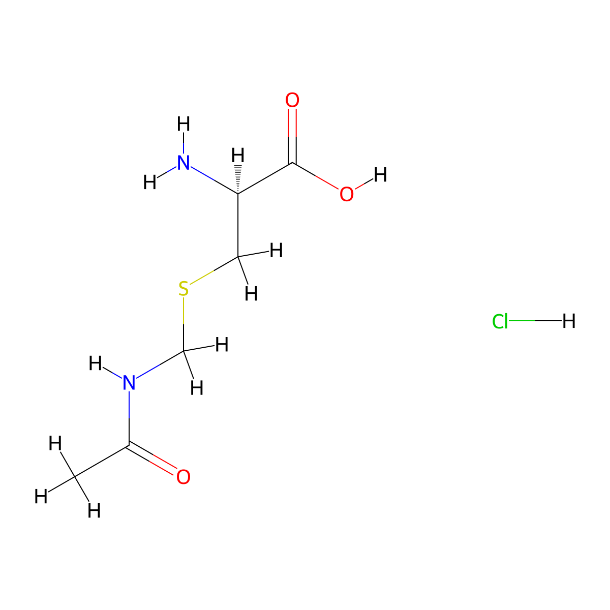 (S)-3-((Acetamidomethyl)thio)-2-aminopropanoic acid hydrochloride molecular structure, CAS 200352-41-6