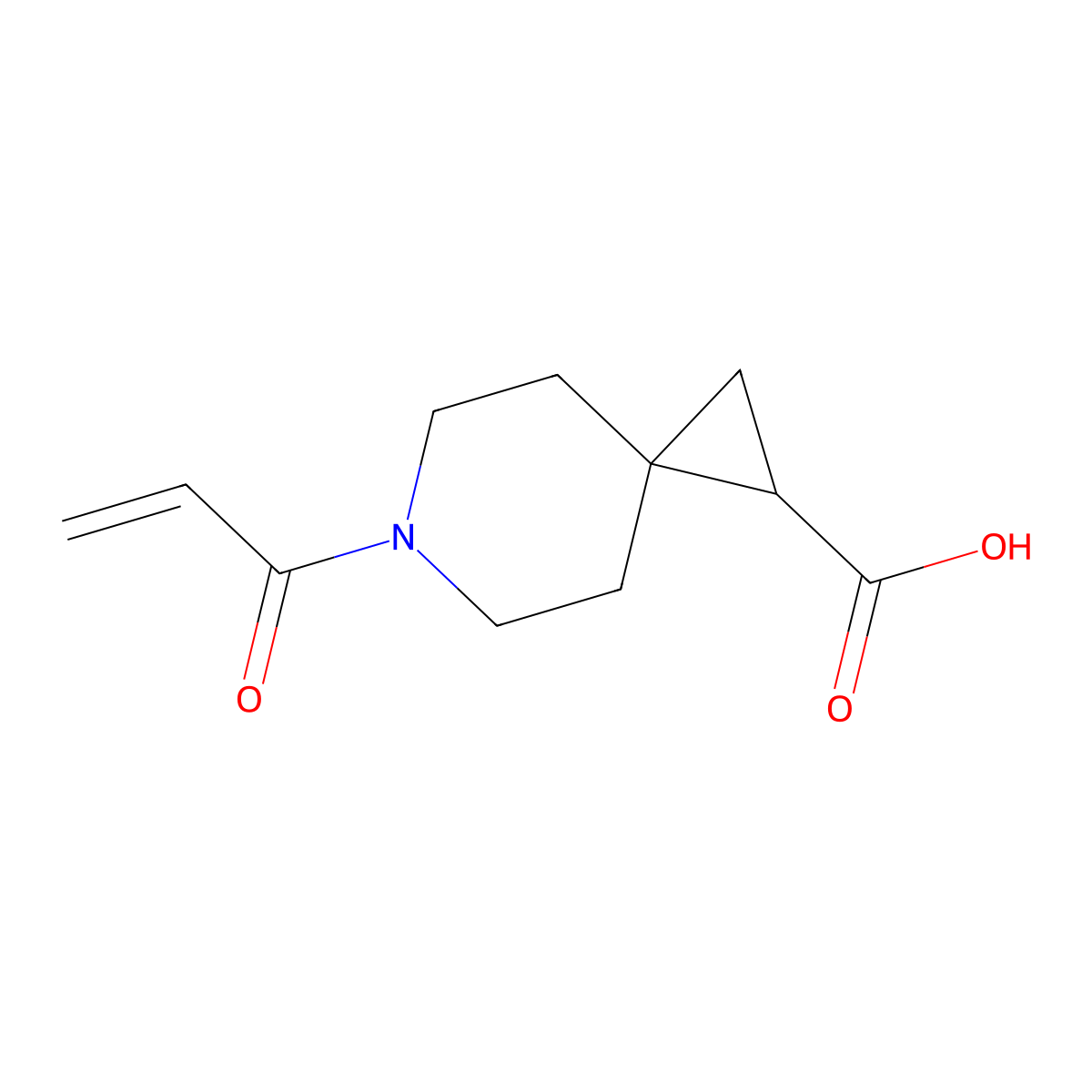 6-(Prop-2-enoyl)-6-azaspiro[2.5]octane-1-carboxylic acid molecular structure, CAS 2003526-51-8