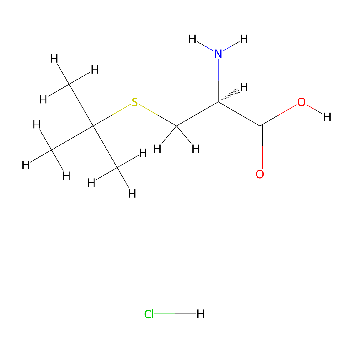 (S)-2-Amino-3-(tert-butylthio)propanoic acid hydrochloride molecular structure, CAS 200353-65-7