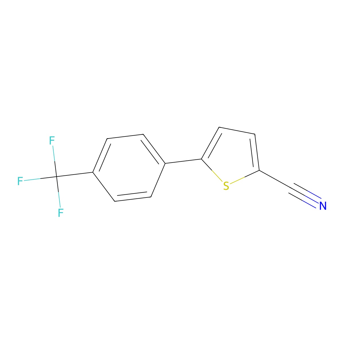 5-[4-(Trifluoromethyl)phenyl]thiophene-2-carbonitrile molecular structure, CAS 200358-06-1