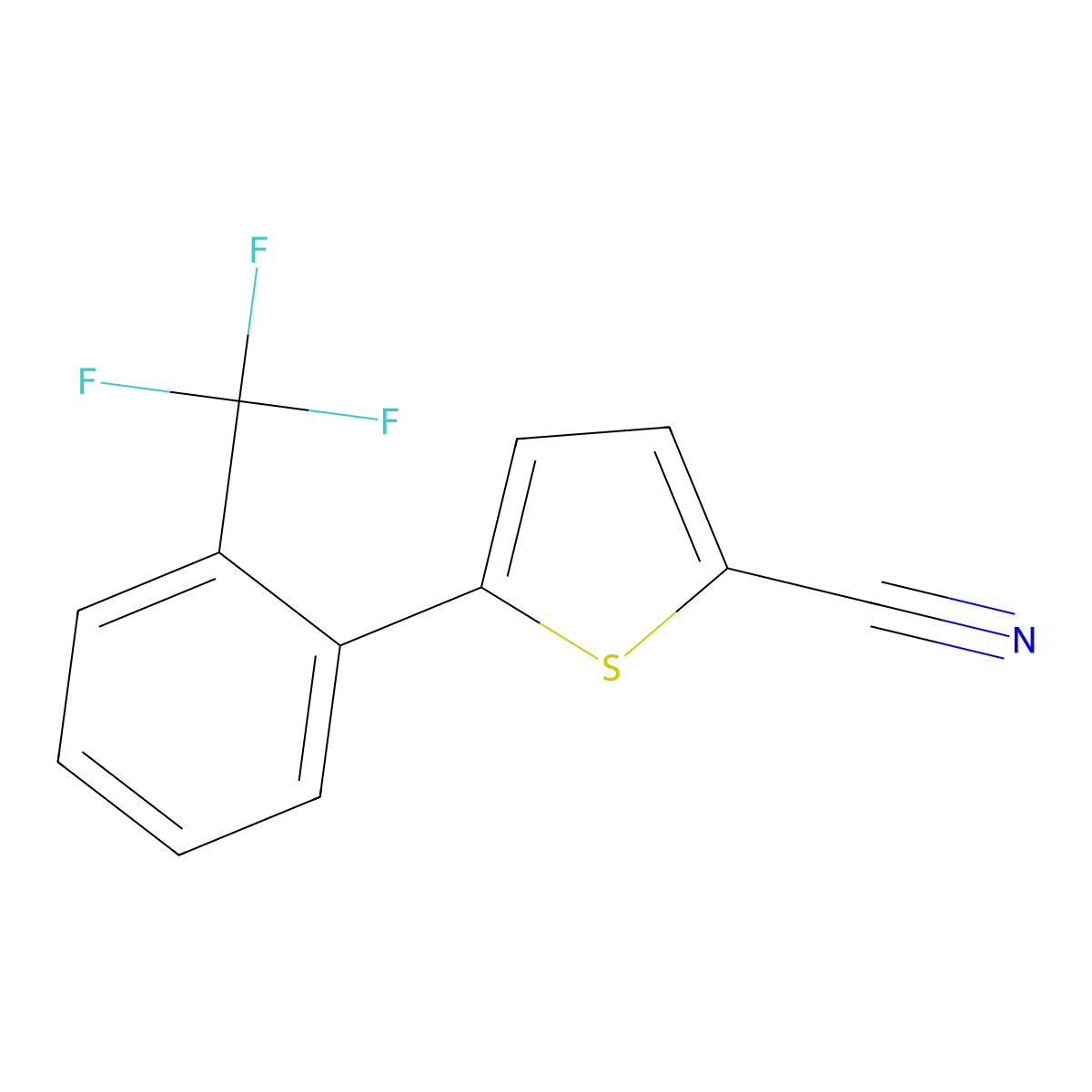 5-[2-(Trifluoromethyl)phenyl]thiophene-2-carbonitrile molecular structure, CAS 200358-08-3