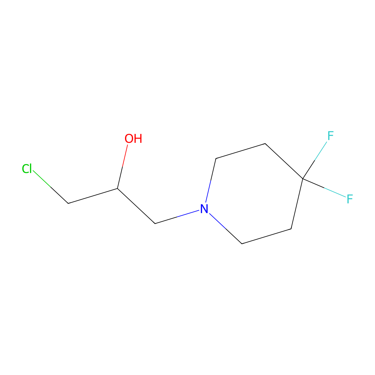1-Chloro-3-(4,4-difluoropiperidin-1-yl)propan-2-ol molecular structure, CAS 2003581-30-2