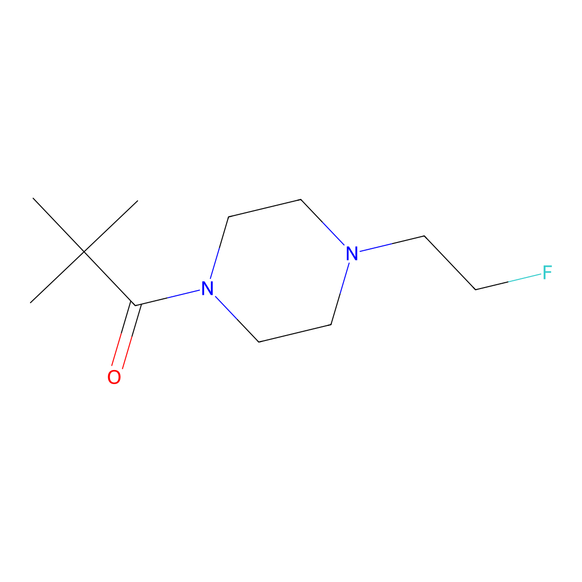 1-[4-(2-Fluoroethyl)piperazin-1-yl]-2,2-dimethylpropan-1-one molecular structure, CAS 2003621-34-7