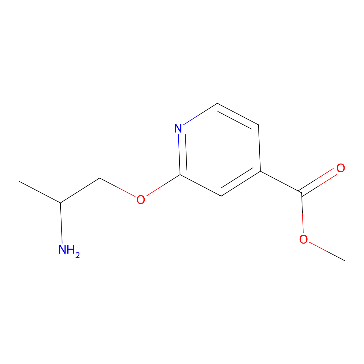 Methyl 2-(2-aminopropoxy)pyridine-4-carboxylate molecular structure, CAS 2003676-10-4