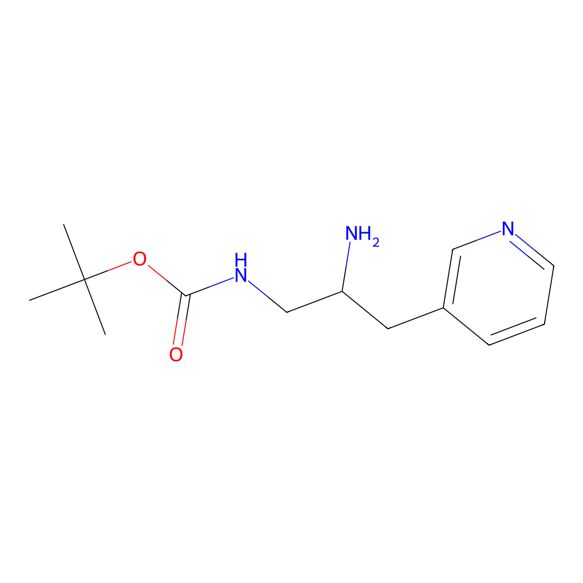 tert-butyl N-[2-amino-3-(pyridin-3-yl)propyl]carbamate molecular structure, CAS 2003676-39-7