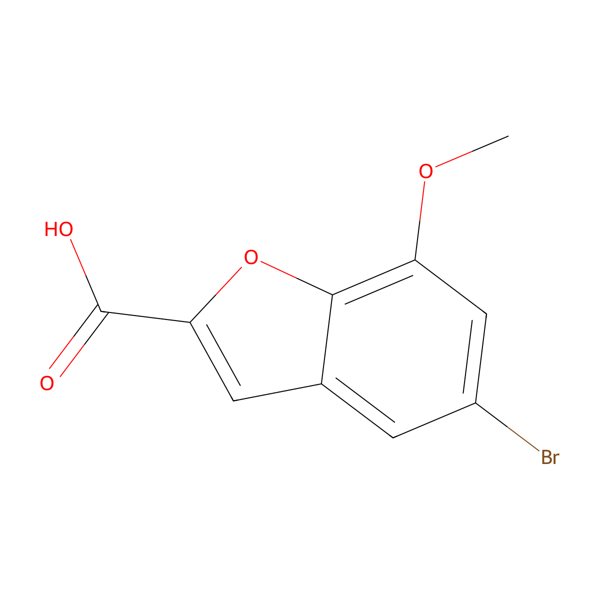 5-Bromo-7-methoxy-2-benzofurancarboxylic acid molecular structure, CAS 20037-37-0