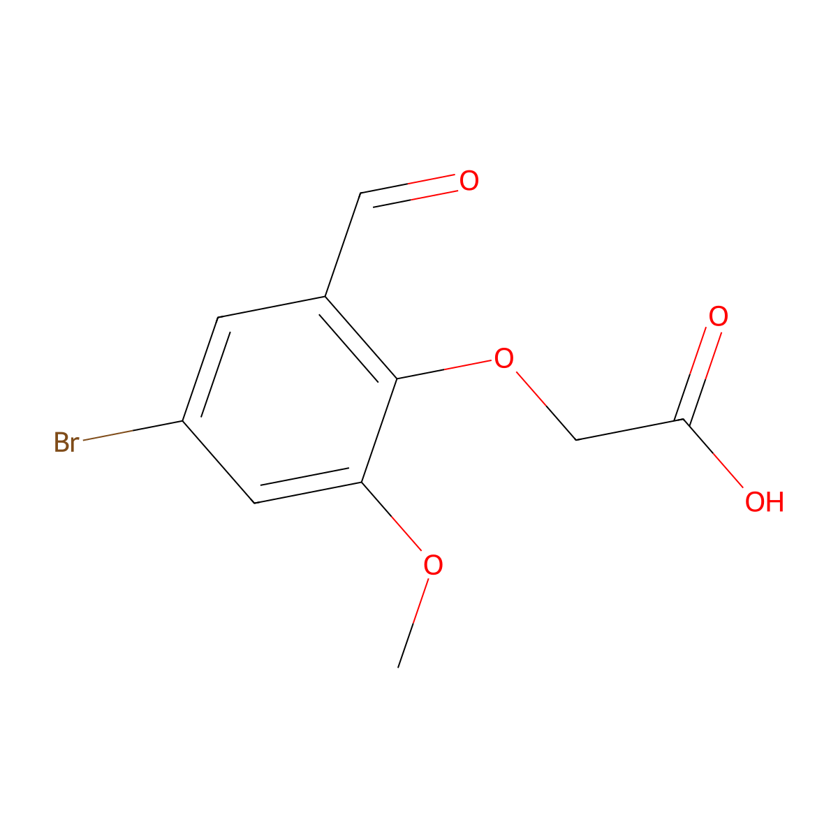 2-(4-Bromo-2-formyl-6-methoxyphenoxy)acetic acid molecular structure, CAS 20037-38-1
