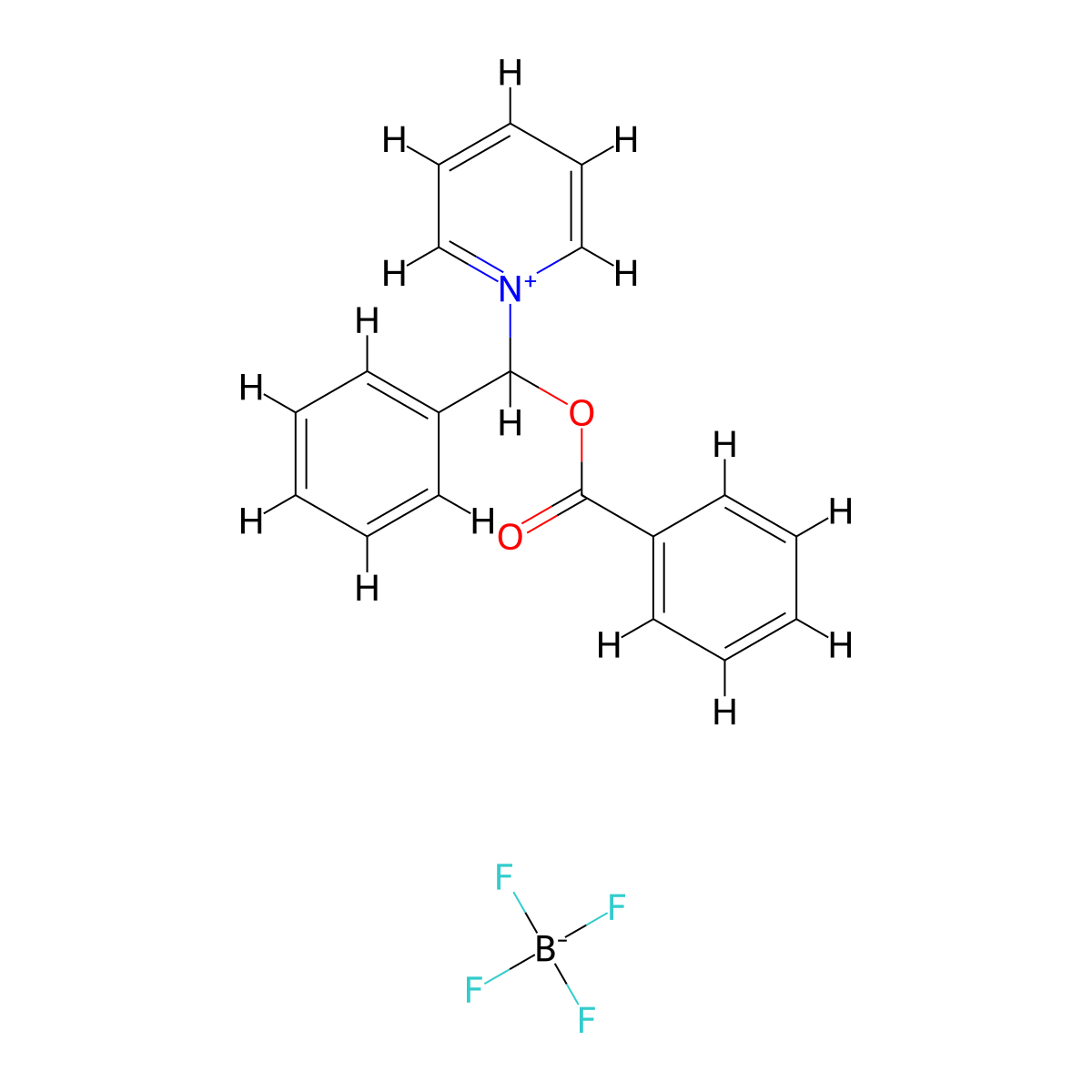 1-[(Benzoyloxy)(phenyl)methyl]pyridin-1-ium tetrafluoroborate molecular structure, CAS 20037-90-5