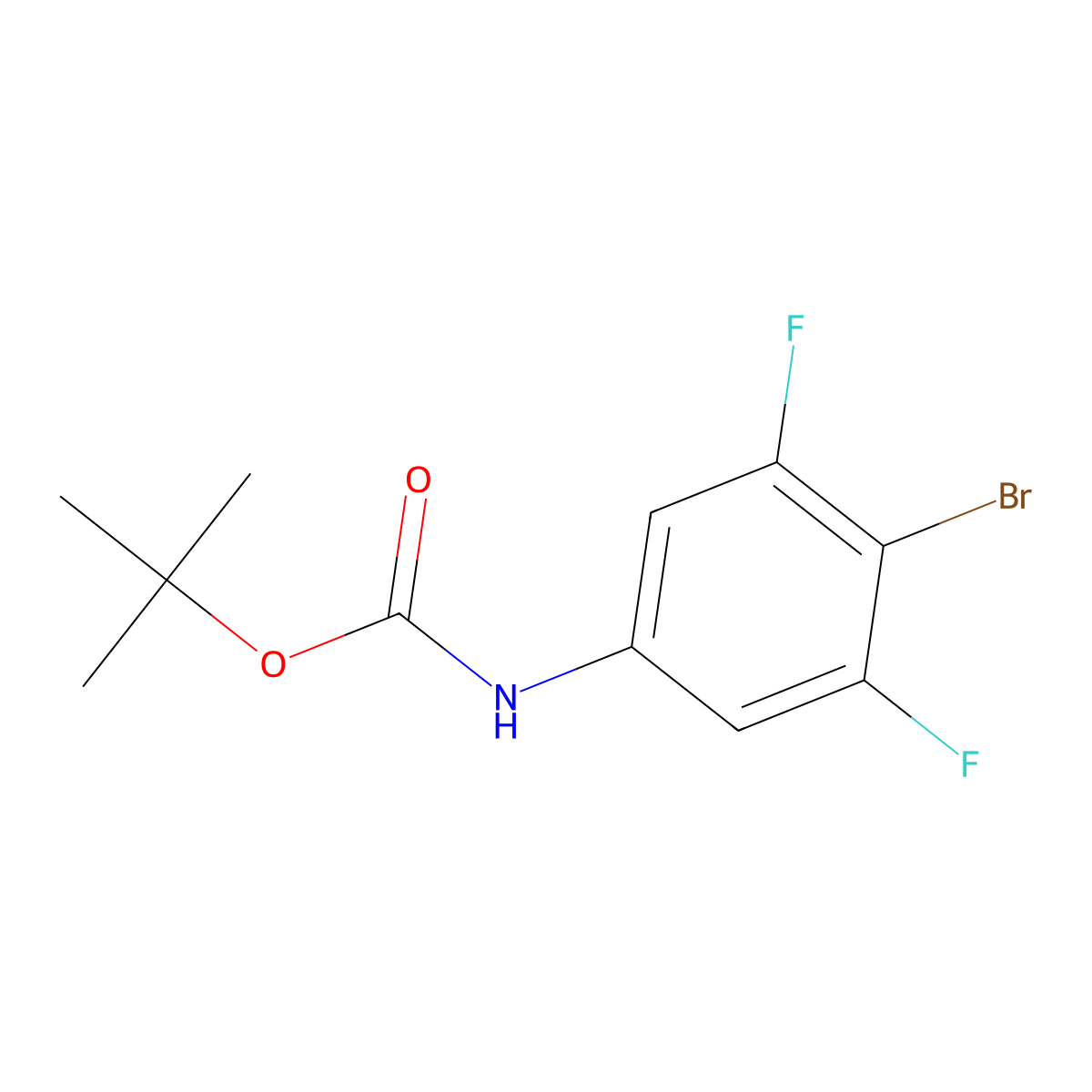 tert-butyl N-(4-bromo-3,5-difluorophenyl)carbamate molecular structure, CAS 2003714-19-8