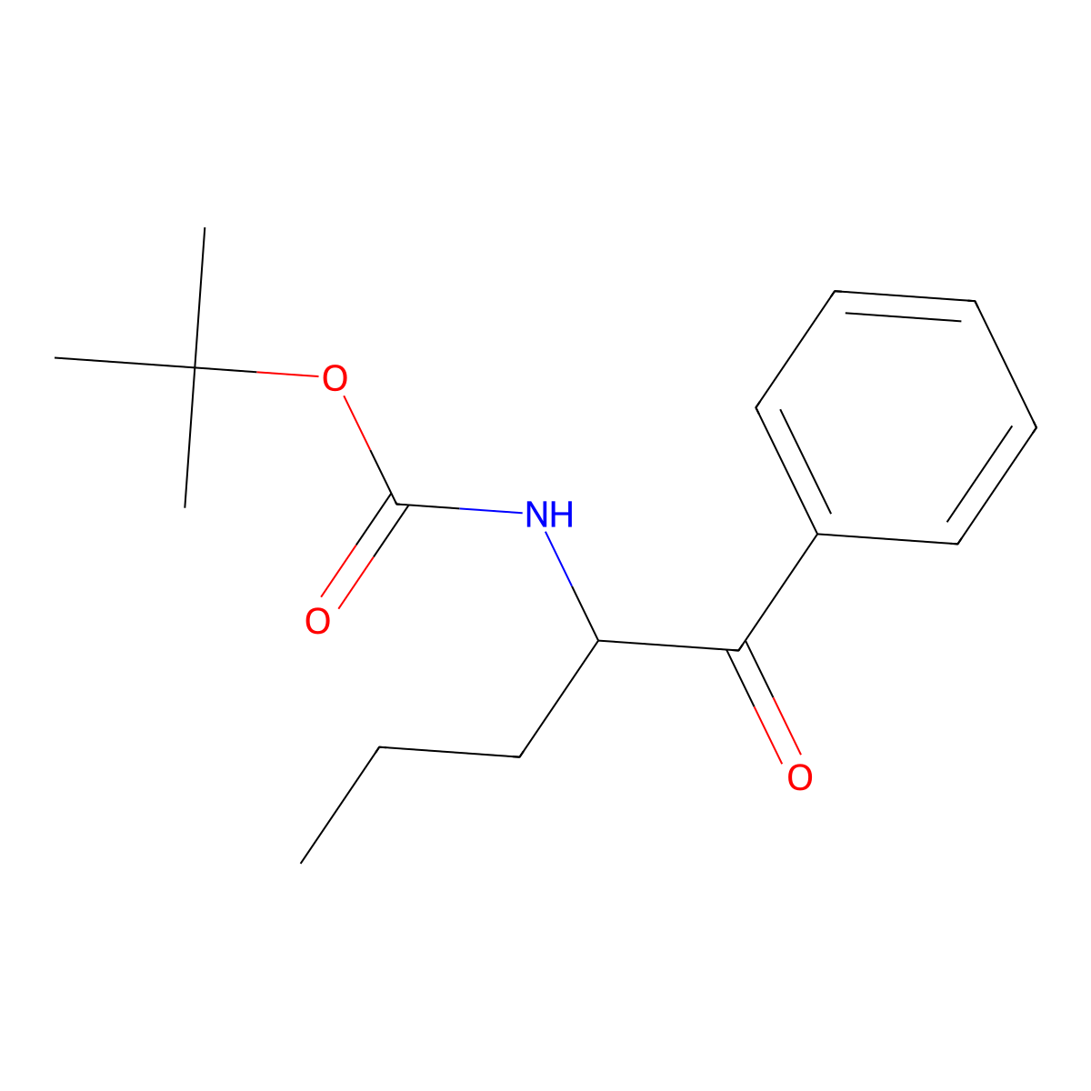 tert-butyl N-(1-oxo-1-phenylpentan-2-yl)carbamate molecular structure, CAS 2003731-03-9
