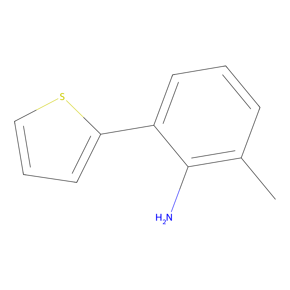 2-Methyl-6-(2-thienyl)benzenamine molecular structure, CAS 2003768-42-9