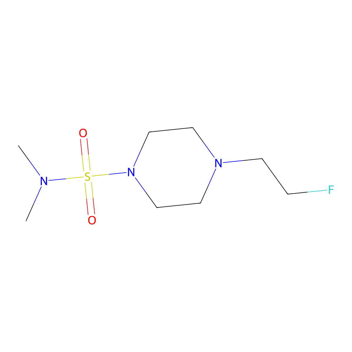 4-(2-fluoroethyl)-N,N-dimethylpiperazine-1-sulfonamide molecular structure, CAS 2003770-24-7
