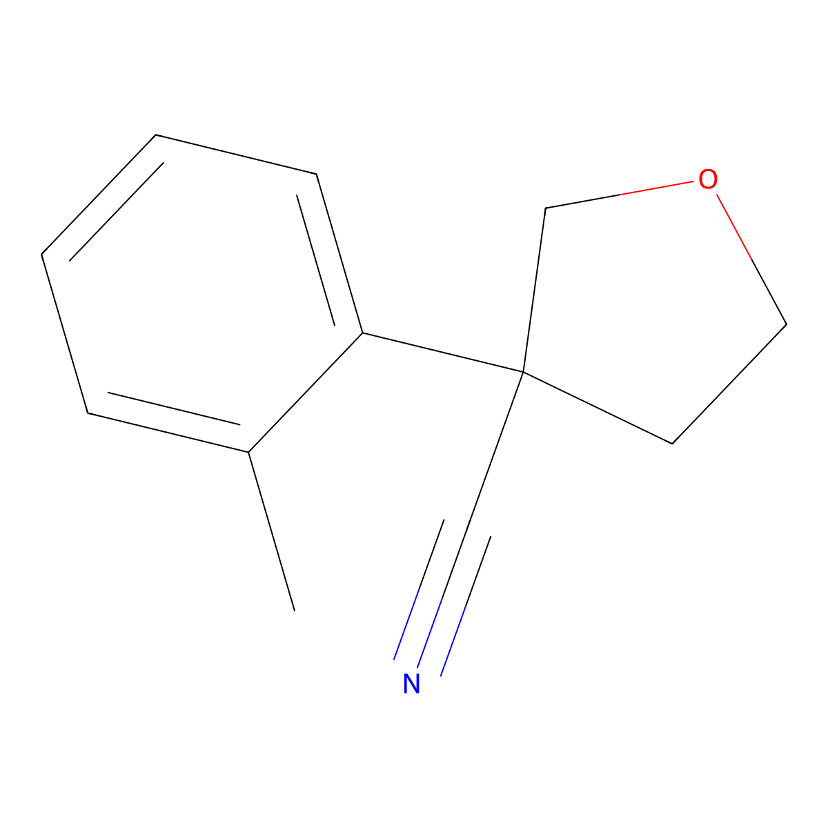 3-(2-Methylphenyl)oxolane-3-carbonitrile molecular structure, CAS 2003815-26-5