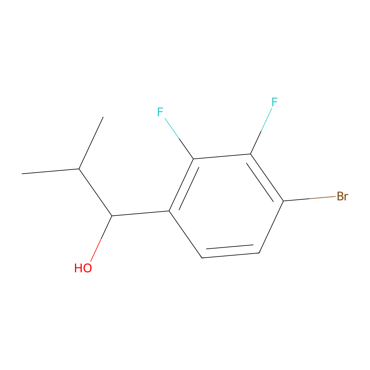 1-(4-Bromo-2,3-difluorophenyl)-2-methylpropan-1-ol molecular structure, CAS 2003832-74-2
