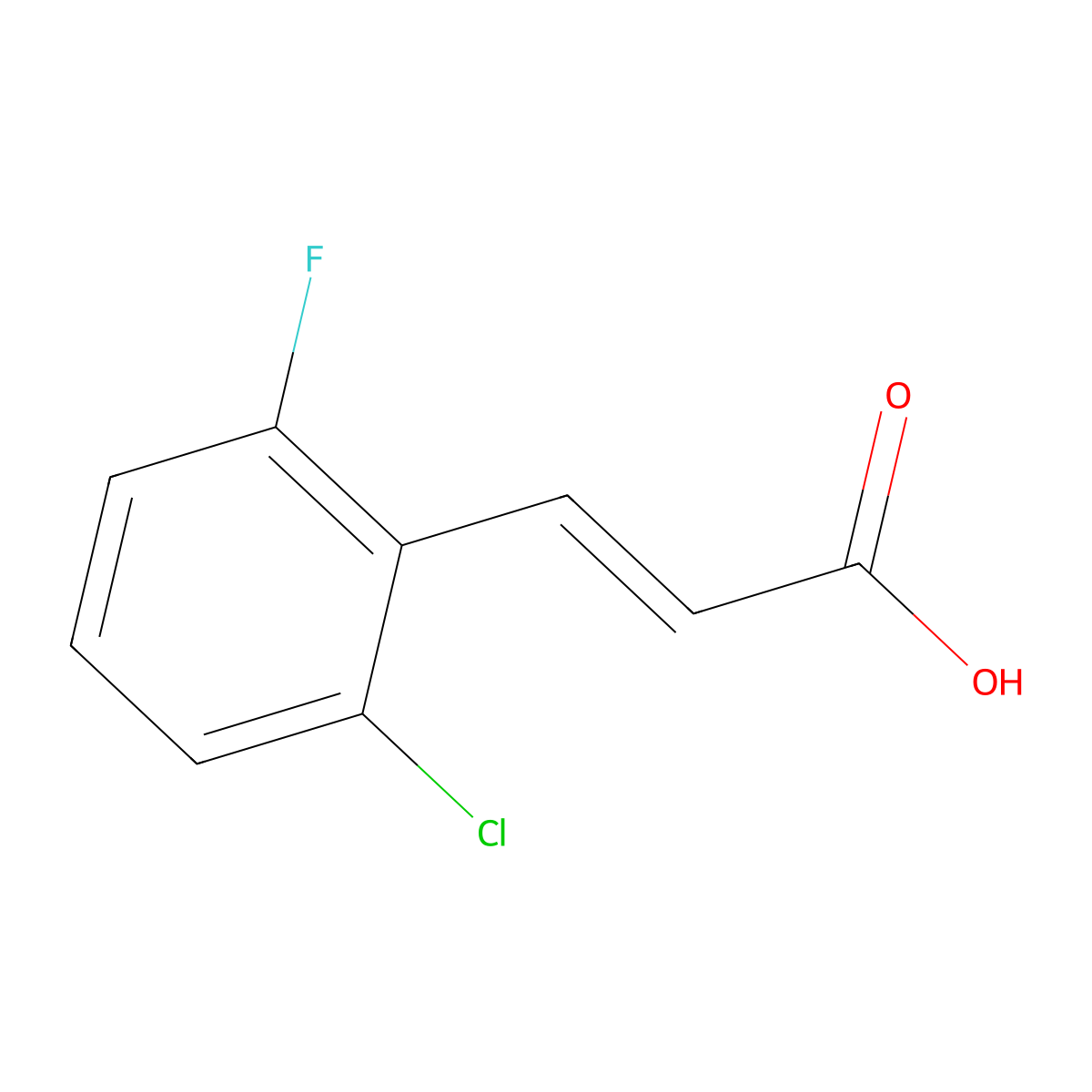 trans-2-Chloro-6-fluorocinnamic acid molecular structure, CAS 20039-61-6