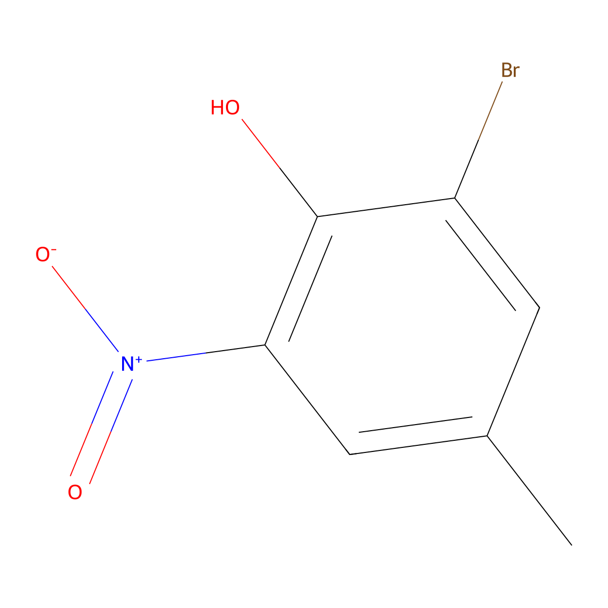 2-Bromo-4-methyl-6-nitrophenol molecular structure, CAS 20039-91-2