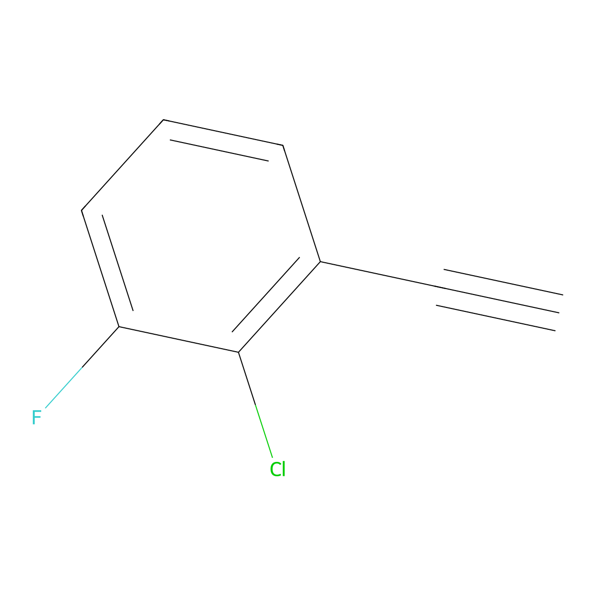 2-Chloro-1-ethynyl-3-fluorobenzene molecular structure, CAS 2003928-77-4