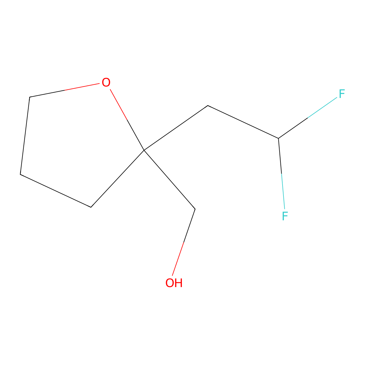 [2-(2,2-Difluoroethyl)oxolan-2-yl]methanol molecular structure, CAS 2003942-83-2