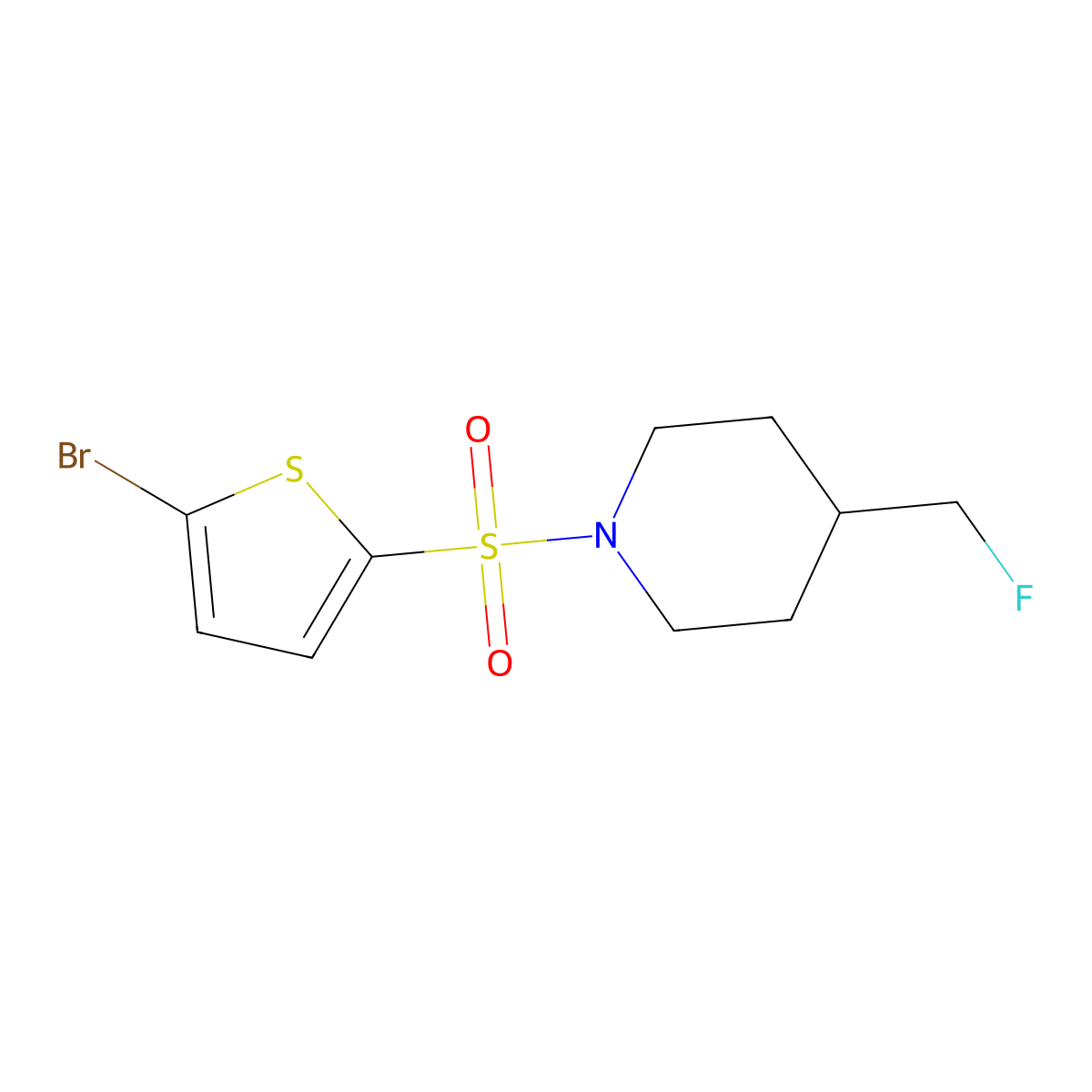 1-[(5-Bromothiophen-2-yl)sulfonyl]-4-(fluoromethyl)piperidine molecular structure, CAS 2003946-67-4