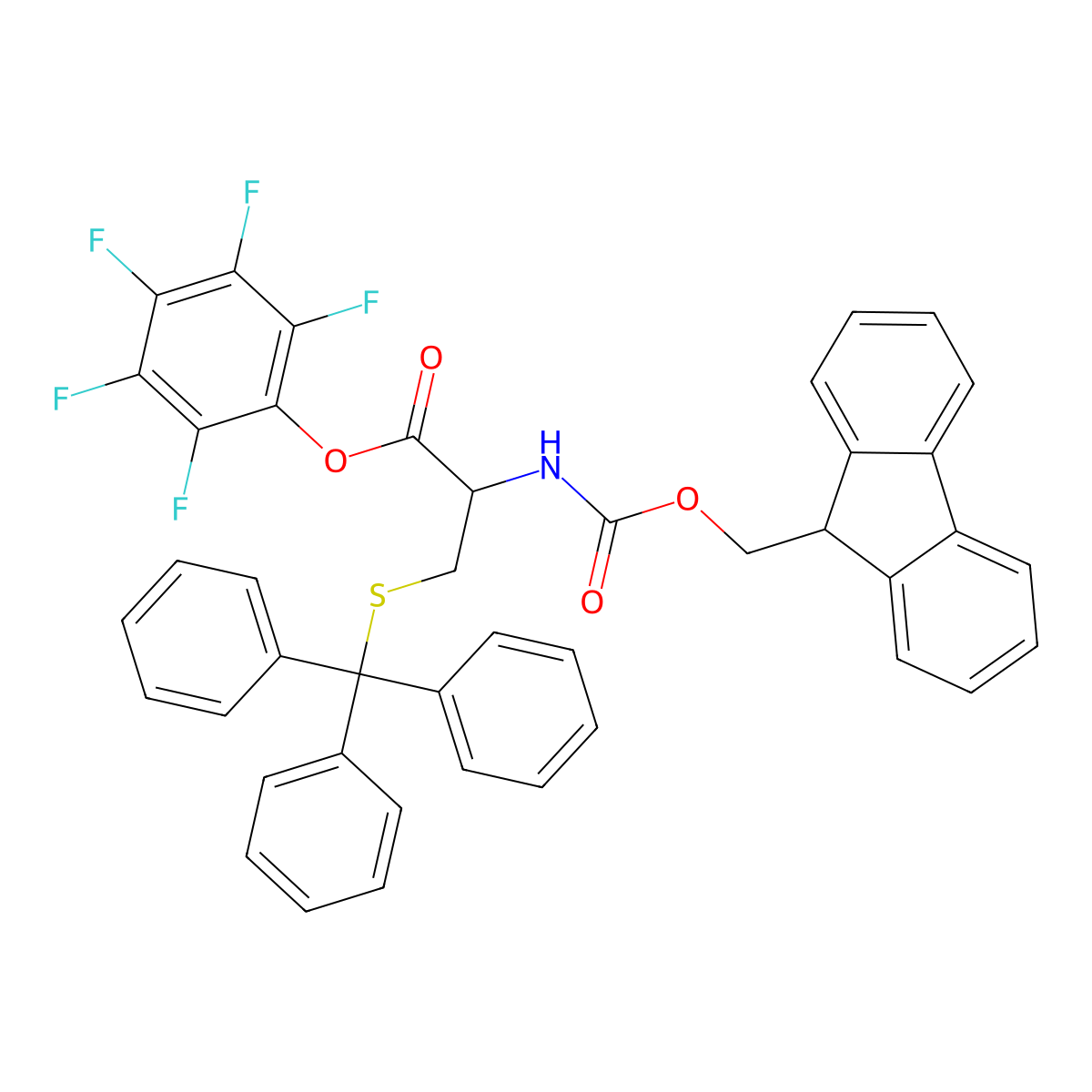 Fmoc-d-cys(trt)-opfp molecular structure, CAS 200395-72-8
