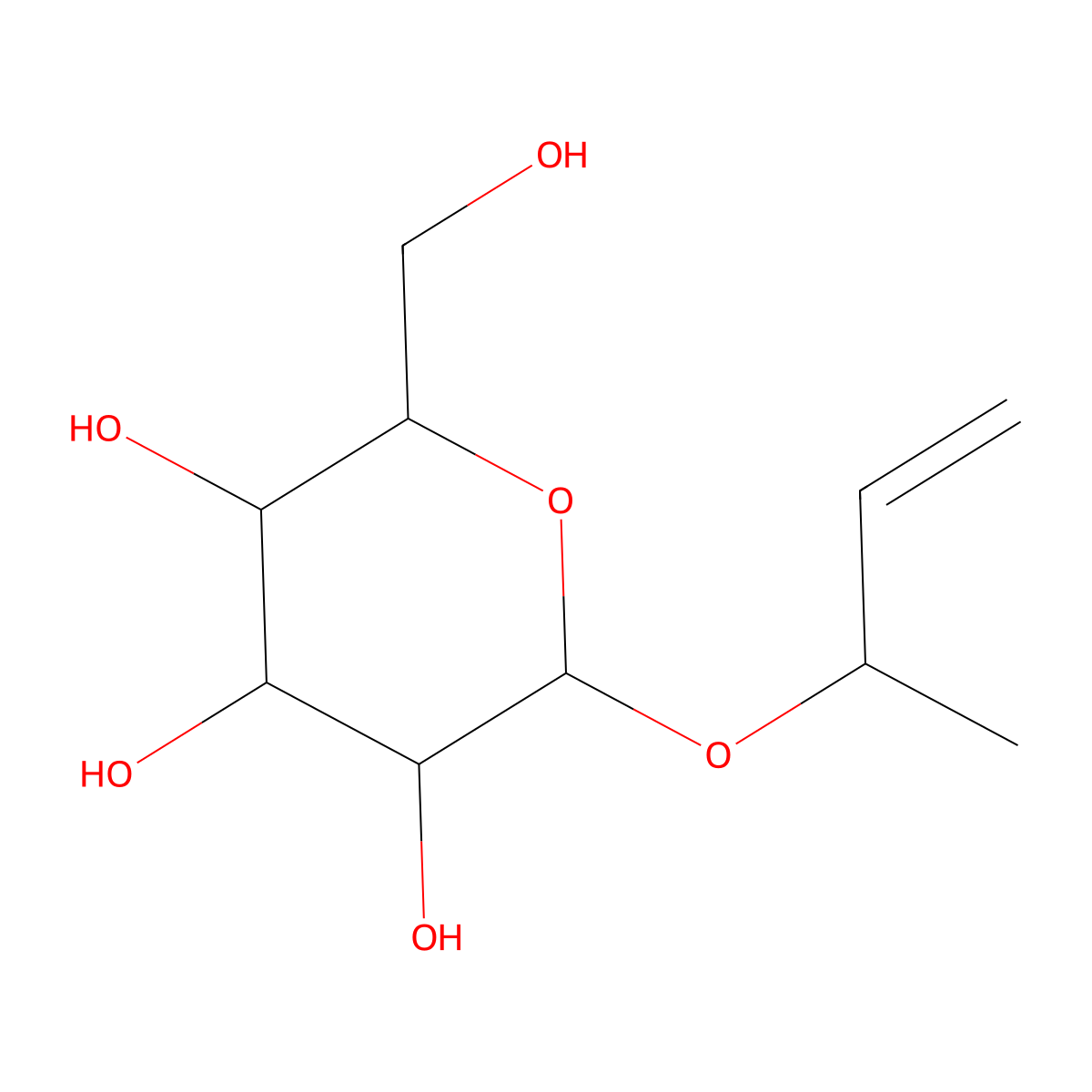 1-Methyl-2-propenyl beta-D-glucopyranoside molecular structure, CAS 200396-09-4