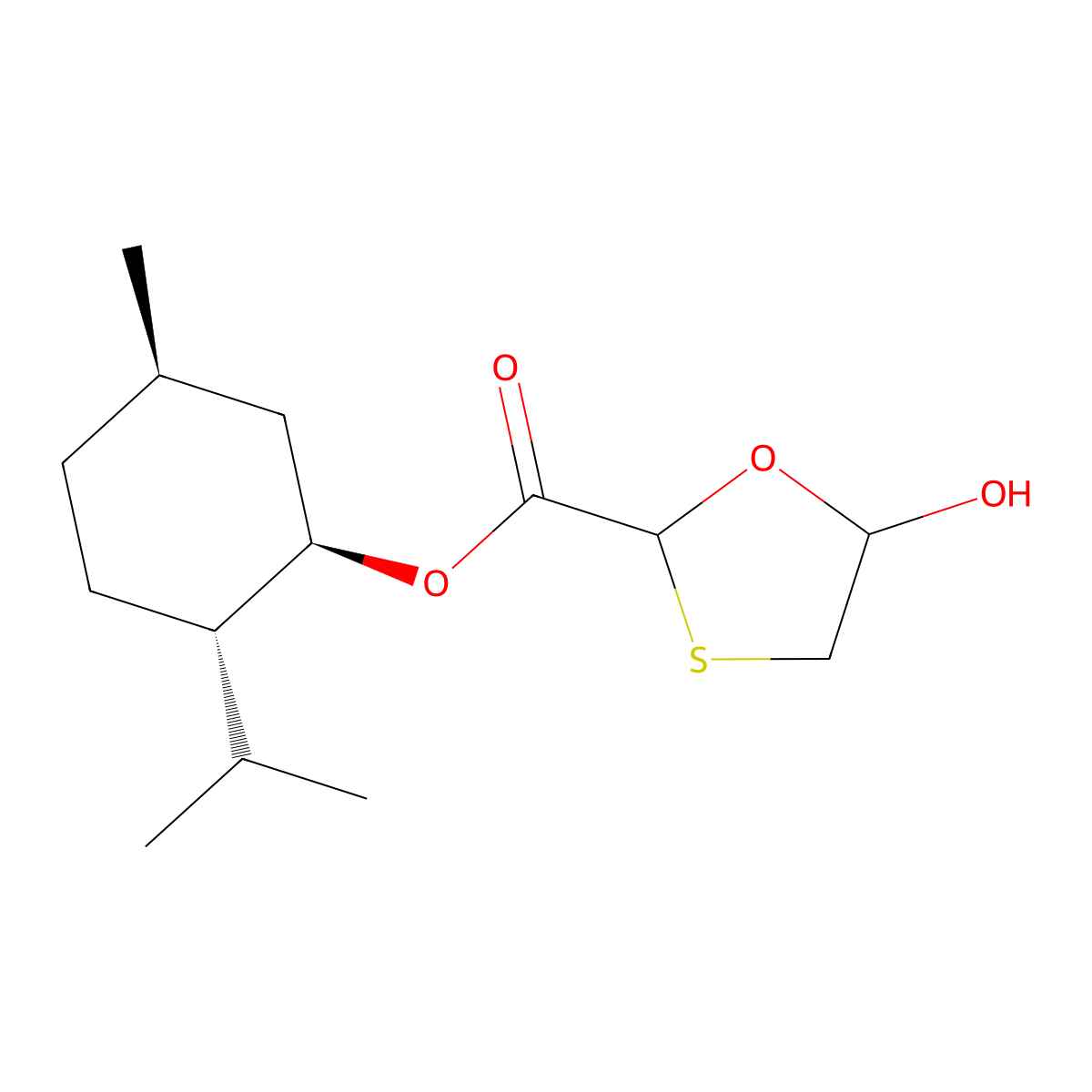 (1R,2S,5R)-2-Isopropyl-5-methylcyclohexyl 5-hydroxy-1,3-oxathiolane-2-carboxylate molecular structure, CAS 200396-19-6