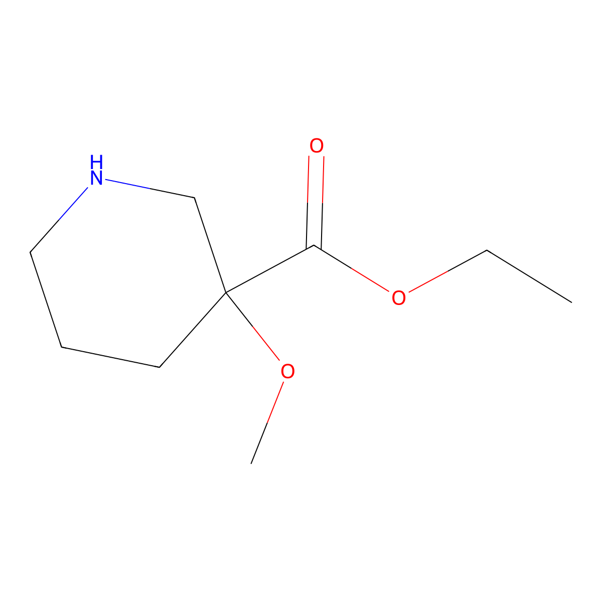 Ethyl 3-methoxypiperidine-3-carboxylate molecular structure, CAS 2003977-17-9