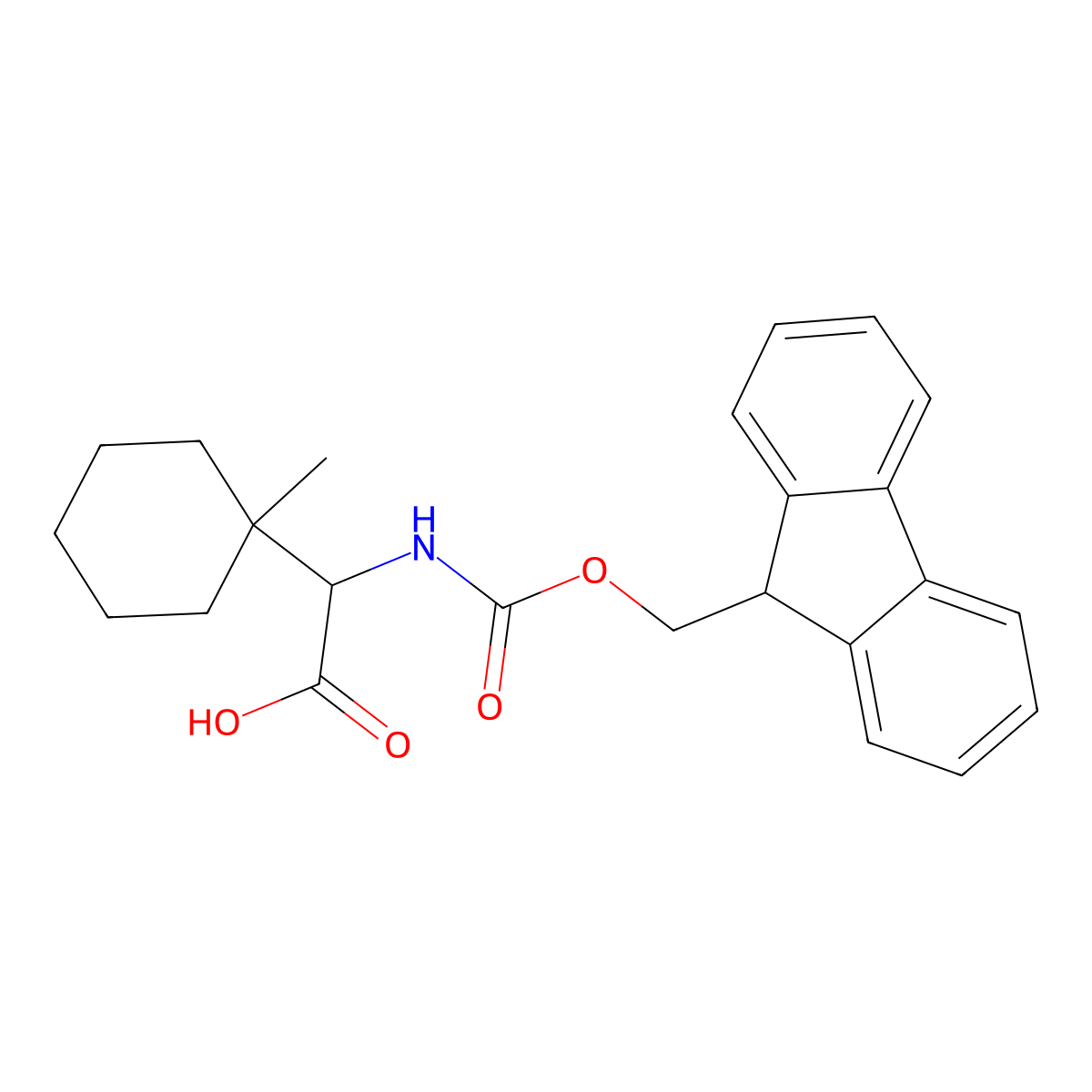 2-((((9H-fluoren-9-yl)methoxy)carbonyl)amino)-2-(1-methylcyclohexyl)acetic acid molecular structure, CAS 2003985-34-8