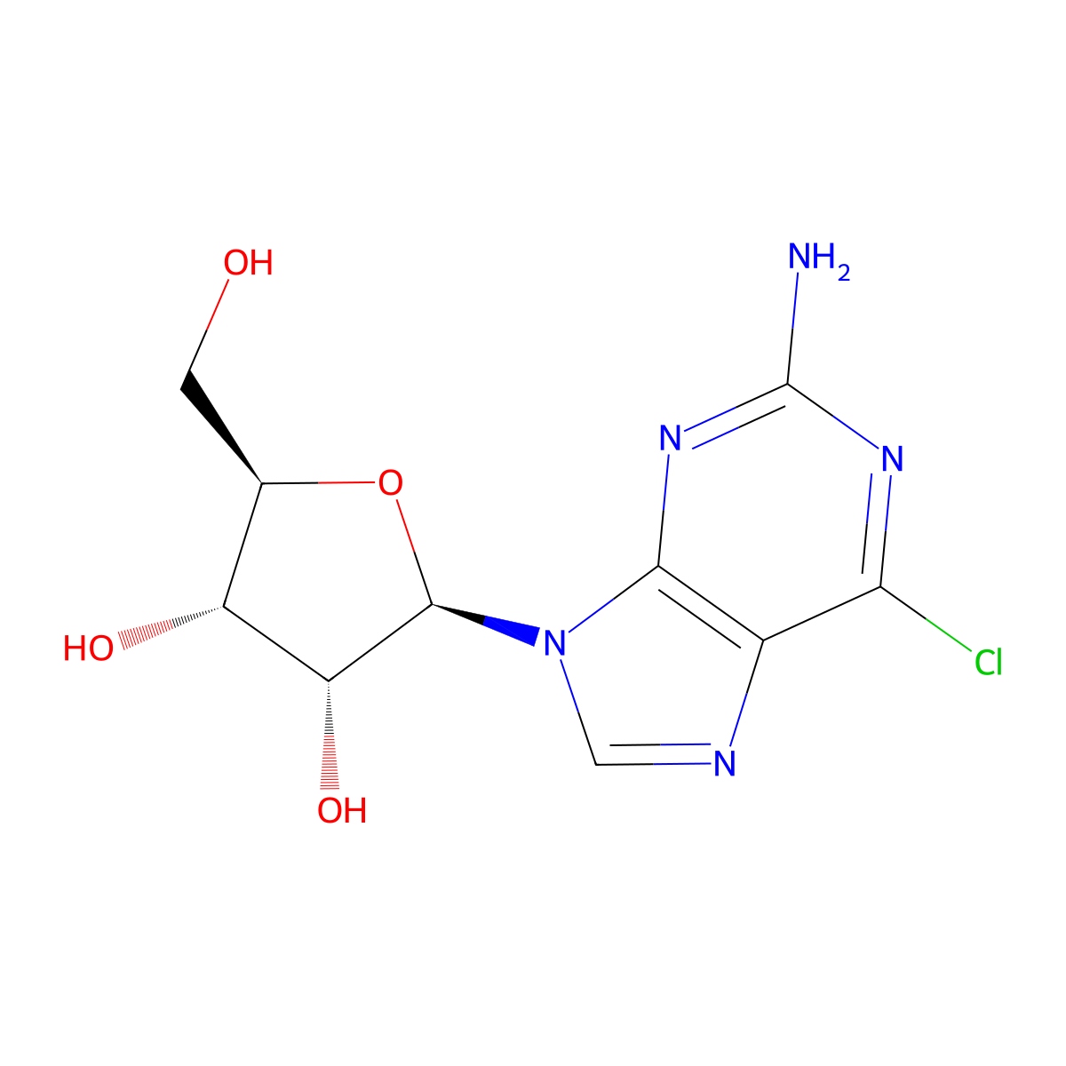 2-Amino-6-chloropurine riboside molecular structure, CAS 2004-07-1