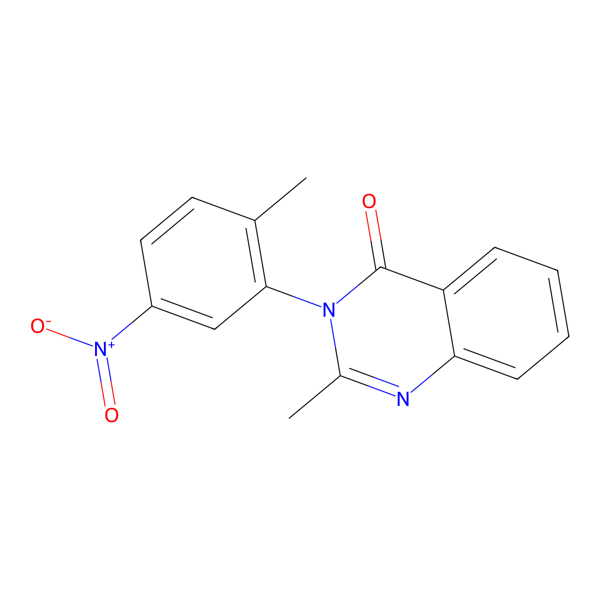 2-Methyl-3-(2-methyl-5-nitrophenyl)quinazolin-4-one molecular structure, CAS 2004-83-3