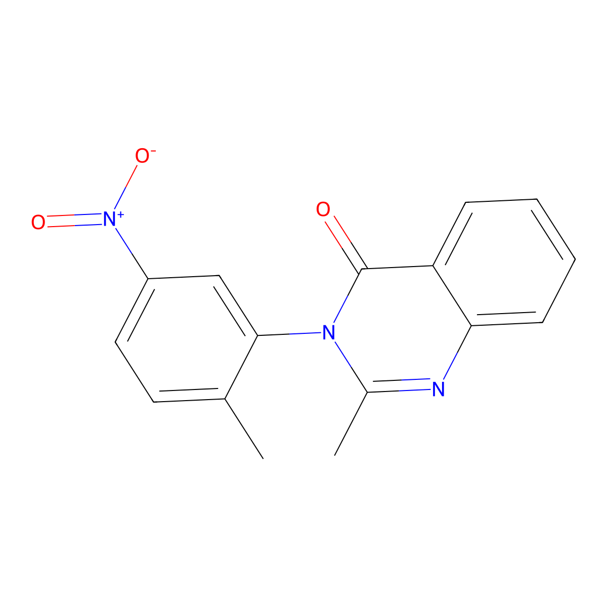 2-Methyl-3-(2-methyl-5-nitrophenyl)quinazolin-4-one molecular structure, CAS 2004-83-3