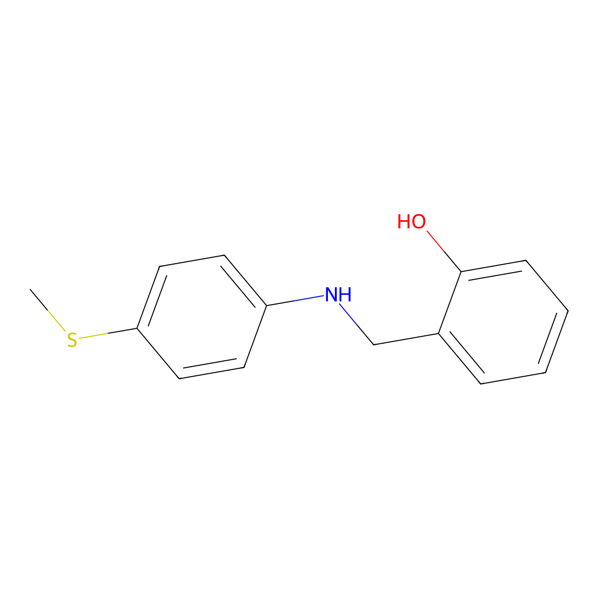 2-({[4-(Methylthio)phenyl]amino}methyl)phenol molecular structure, CAS 200403-59-4