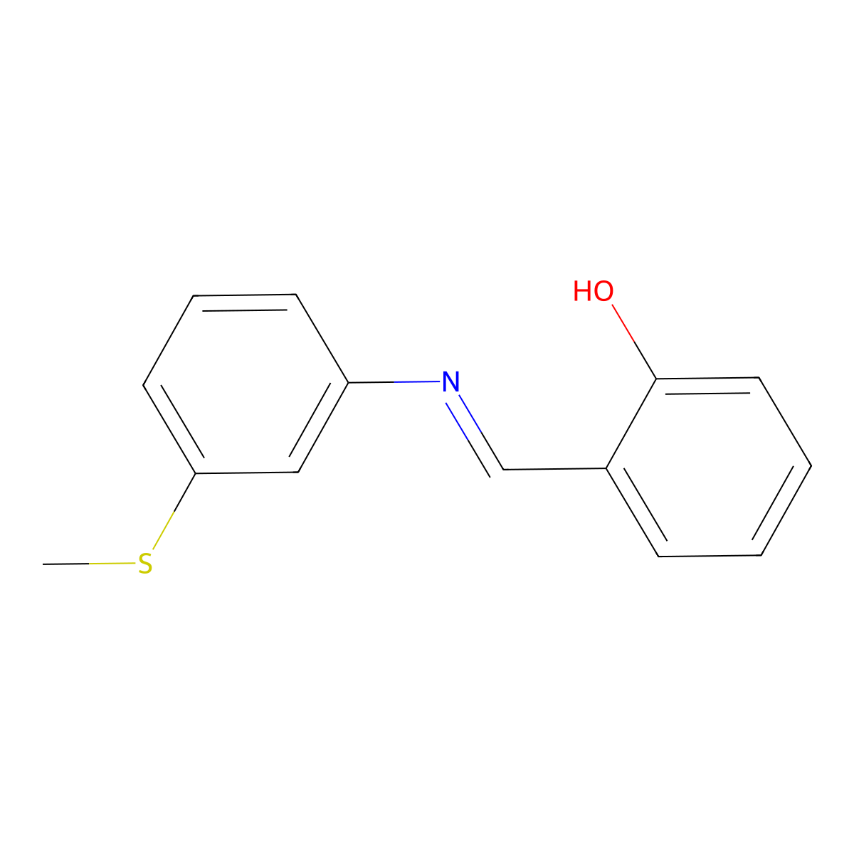 2-((E)-{[3-(methylthio)phenyl]imino}methyl)phenol molecular structure, CAS 200403-95-8