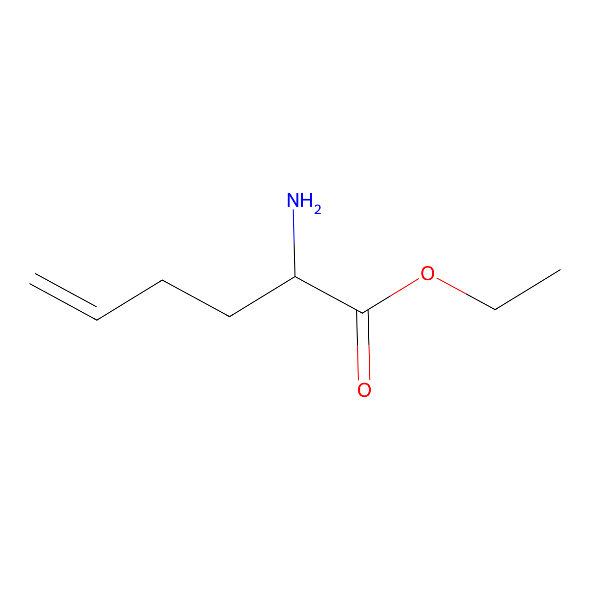 ethyl (2S)-2-aminohex-5-enoate molecular structure, CAS 200405-38-5