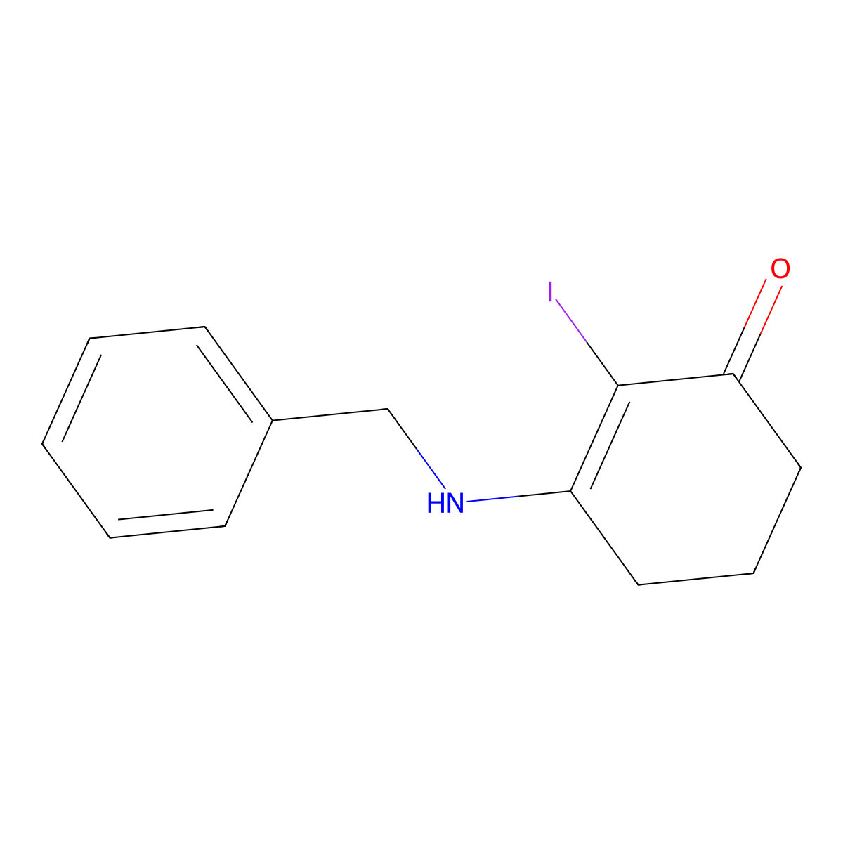 3-(Benzylamino)-2-iodocyclohex-2-en-1-one molecular structure, CAS 200407-55-2
