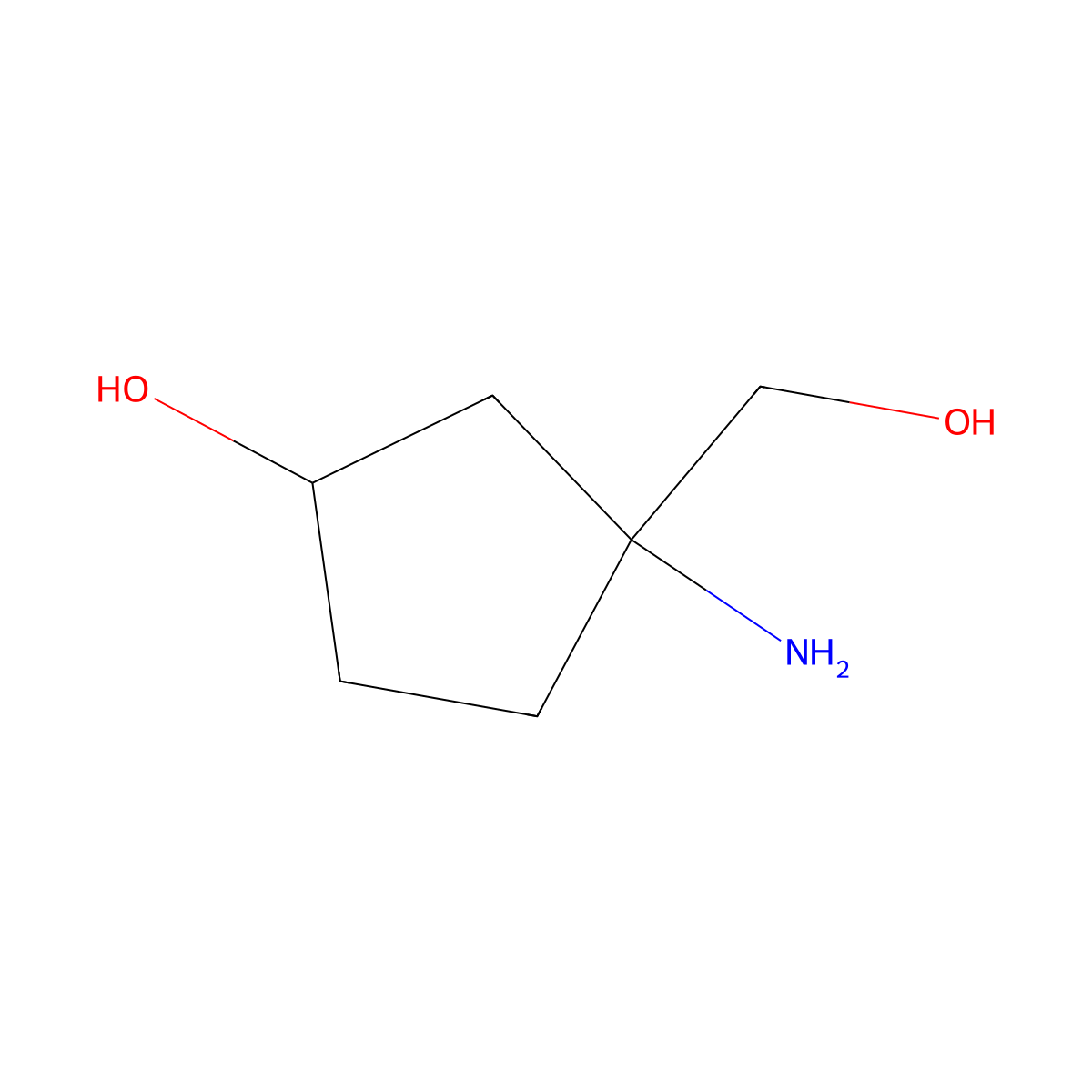 3-Amino-3-(hydroxymethyl)cyclopentan-1-ol molecular structure, CAS 2004085-81-6