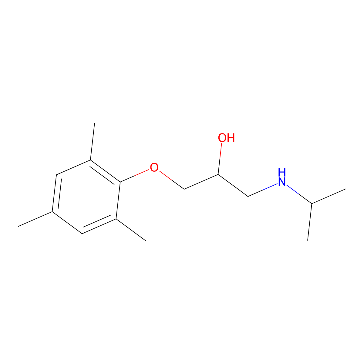 2-Propanol, 1-(isopropylamino)-3-(mesityloxy)- molecular structure, CAS 20041-30-9