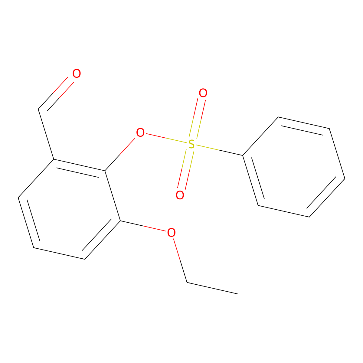 Benzaldehyde, 3-ethoxy-2-[(phenylsulfonyl)oxy]- molecular structure, CAS 20041-60-5