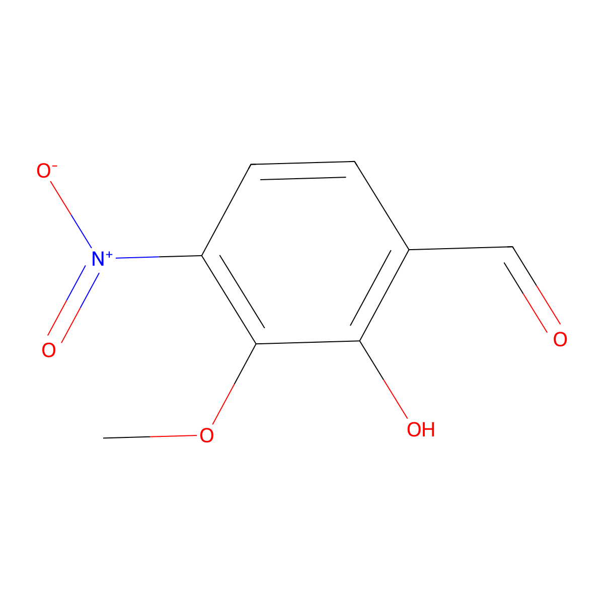 2-Hydroxy-3-methoxy-4-nitrobenzaldehyde molecular structure, CAS 20041-61-6