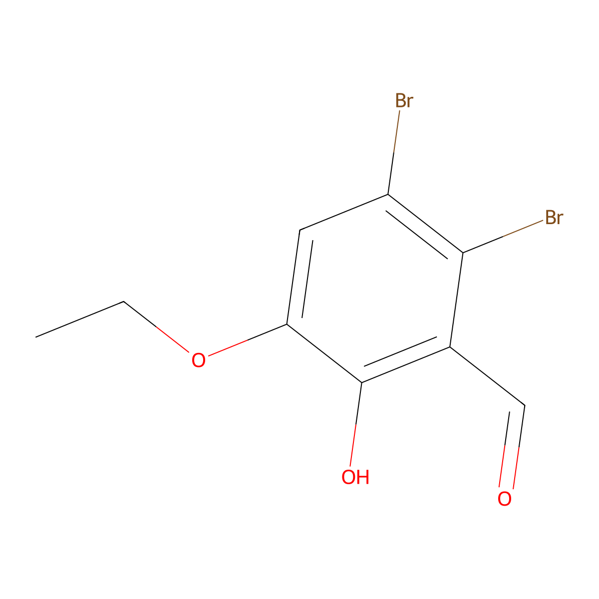 2,3-Dibromo-5-ethoxy-6-hydroxybenzaldehyde molecular structure, CAS 20041-64-9