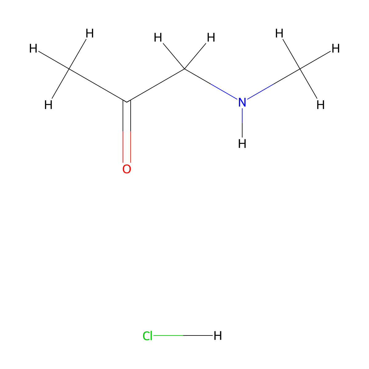 1-(Methylamino)propan-2-one hydrochloride molecular structure, CAS 20041-74-1