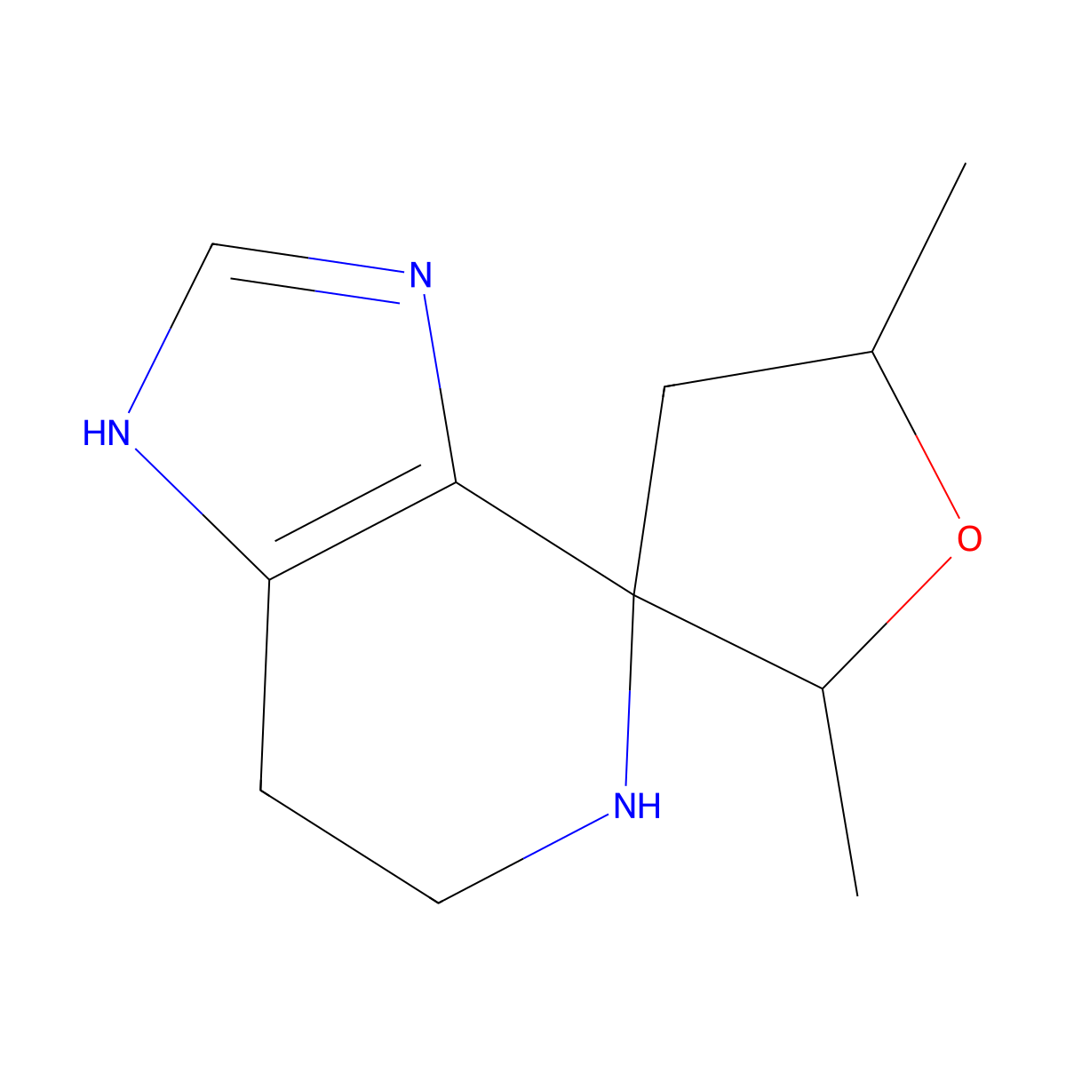 2',5'-Dimethyl-3,5,6,7-tetrahydrospiro[imidazo[4,5-c]pyridine-4,3'-oxolane] molecular structure, CAS 2004102-03-6