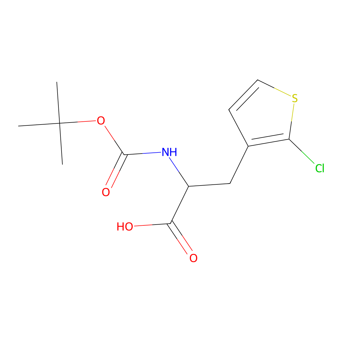 2-{[(Tert-butoxy)carbonyl]amino}-3-(2-chlorothiophen-3-yl)propanoic acid molecular structure, CAS 2004120-79-8